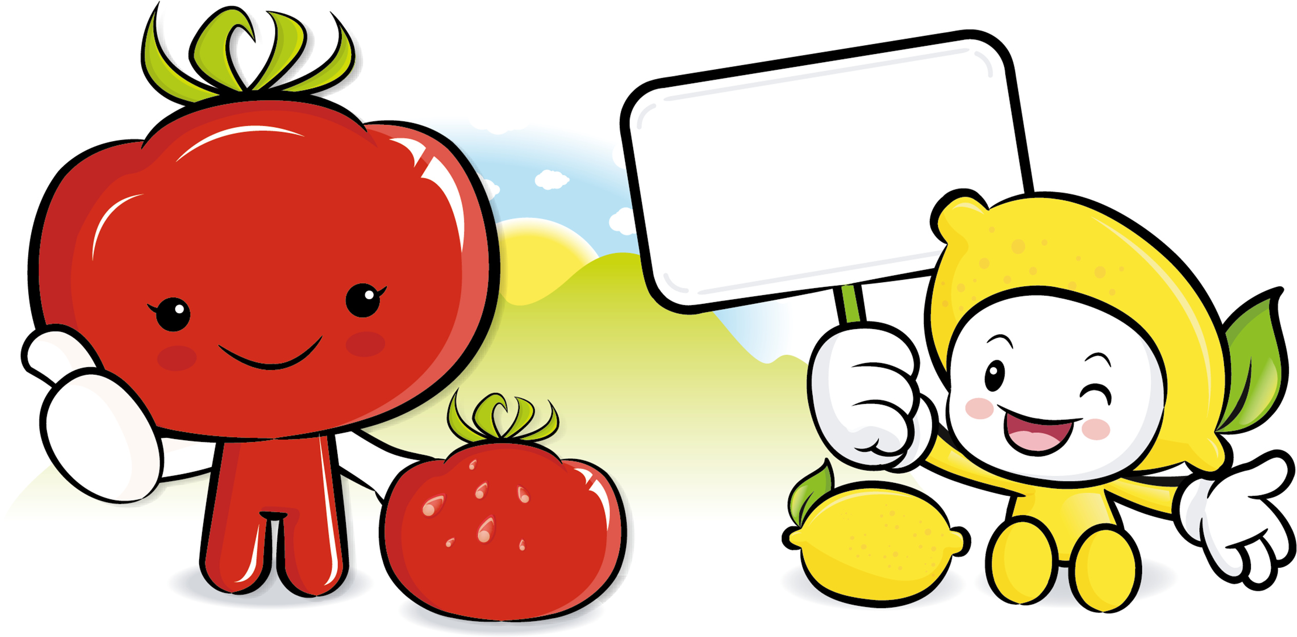 Tomato Cartoon Illustration - Tomato Cartoon Illustration (3000x1530)