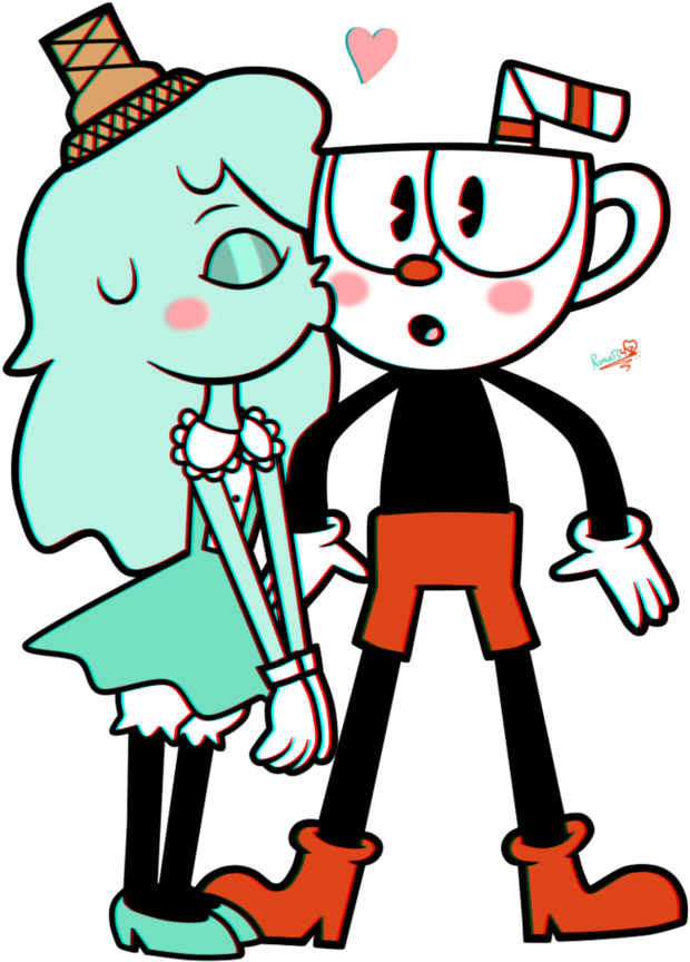 Blue Moon X Cuphead By Amazing Girl Forever - Cartoon (831x962)