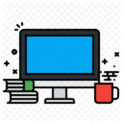 Personal, Desk, Computer, System, Coffee, Mug, Books - Computer Desk (512x512)