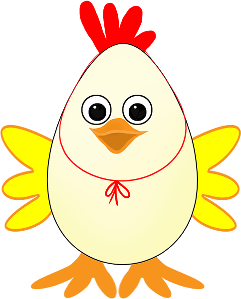 Free Easter Clip Art Egg, Easter Egg With Wings - Chicken (502x709)