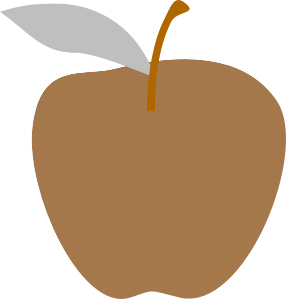 Apple Clipart Orange - Apple Brown Clip Art (570x596)