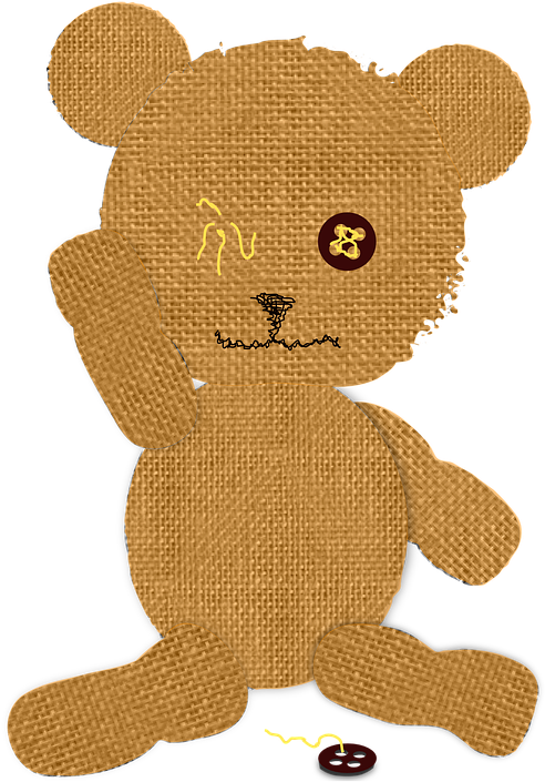 Teddy Clipart Eye - Old Teddy Bear Clipart (543x720)