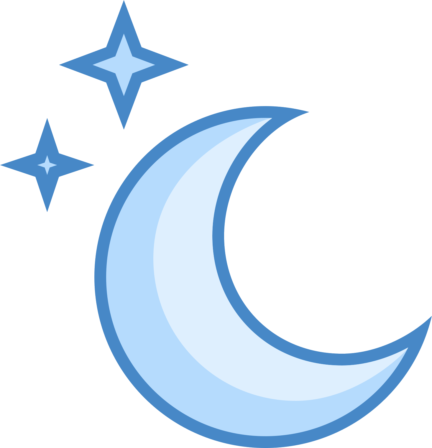 Moon And Stars Icon - Moon Flat Icon Png (1600x1600)
