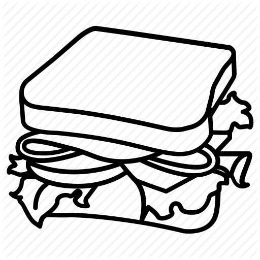 Blt Ham Lunch Salad Sandwich Icon Se Engine - Cartoon Sandwich Png (512x512)