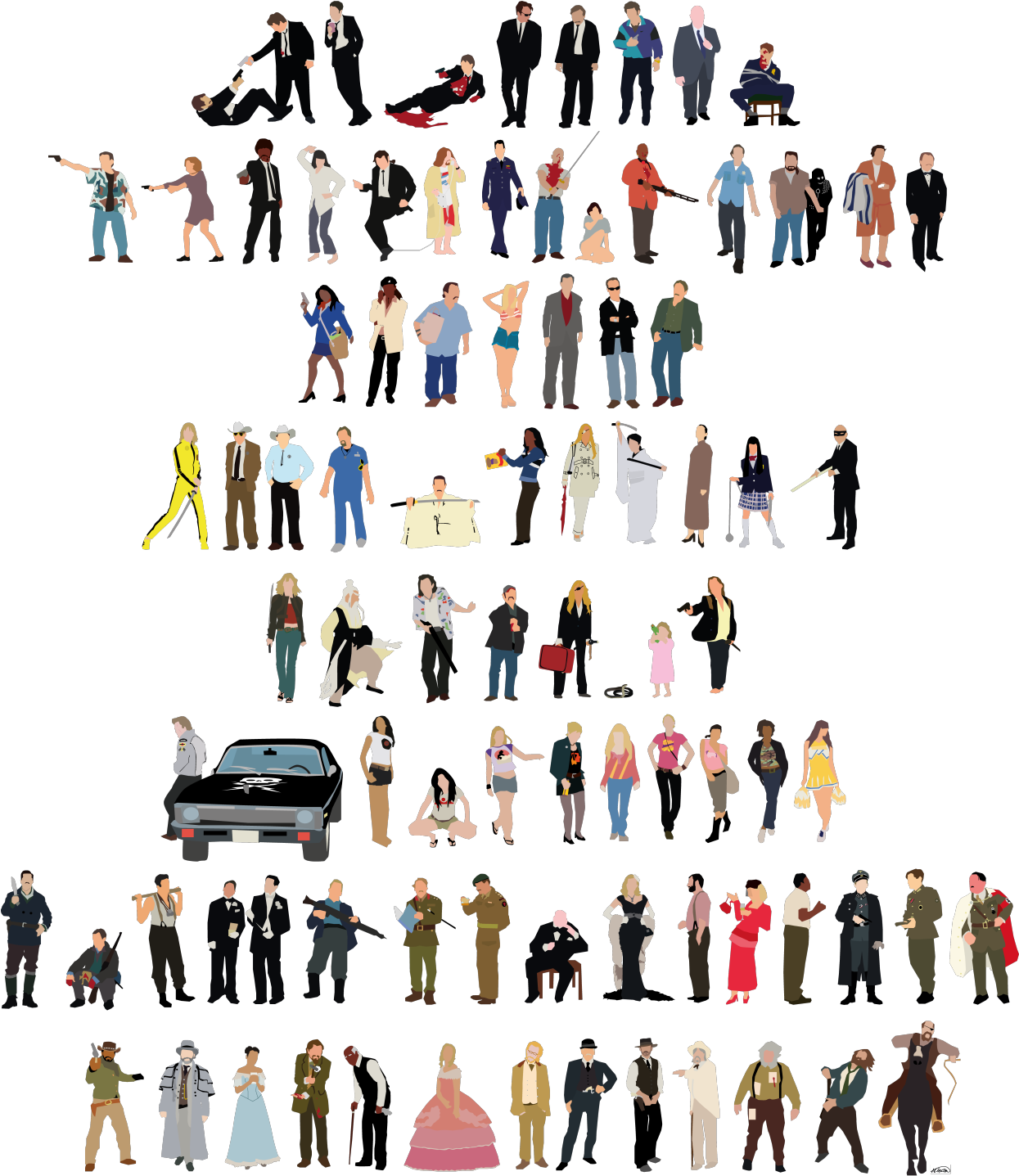 “quentin Tarantino Films ” Yes - Quentin Tarantino All Characters (1244x1920)