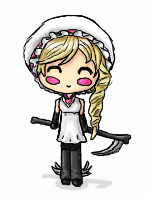 Chibi Girl With A Scyth By Elf-human - Cartoon (306x400)