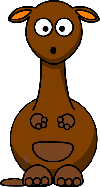 Kangaroo Clipart Happy Cartoon - Clip Art (318x595)