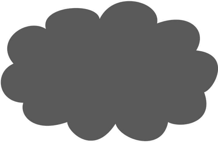 Cloud Clipart Silhouette - Nube Con Relampago Png (720x720)