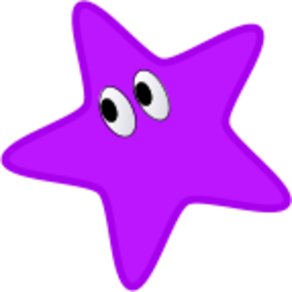 Cartoon Star With Comic Eyes Vector Clip Art - Star Blue Color (600x600)