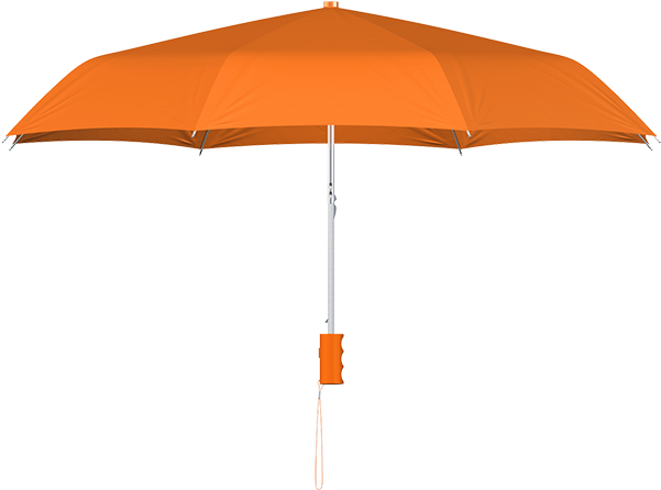 Compact Frame Orange Umbrella Side View - Orange Umbrella (600x553)