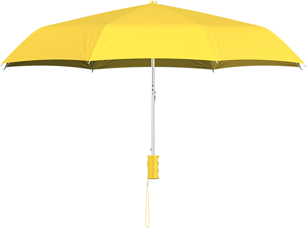 Compact Frame Light Yellow Umbrella Side View - Umbrella Yellow (600x553)