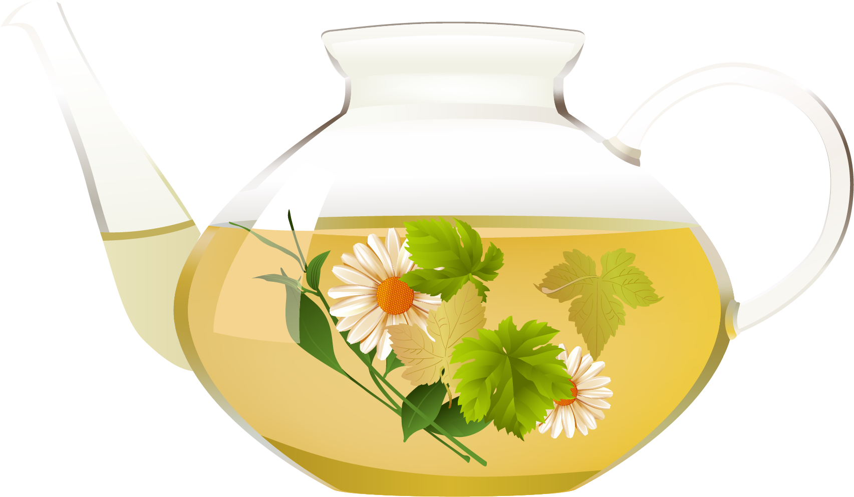 Chrysanthemum Tea Coffee Green Tea Clip Art - Teapot And Cup Png (1705x993)