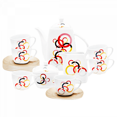 Flamingo Procelain 17pcs Tea Set, Fl7717pts Brown Price - Teapot (375x375)