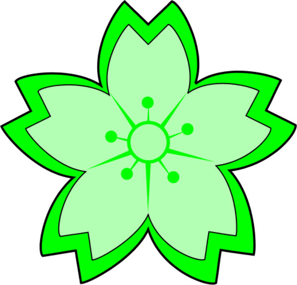Flower Outline Clip Art Download - Sakura Clip Art (600x576)