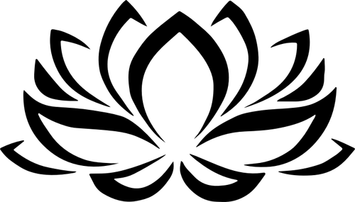 8660 Lotus Flower Outline Clip Art Free Public Domain - Lotus Flower Black And White (500x285)