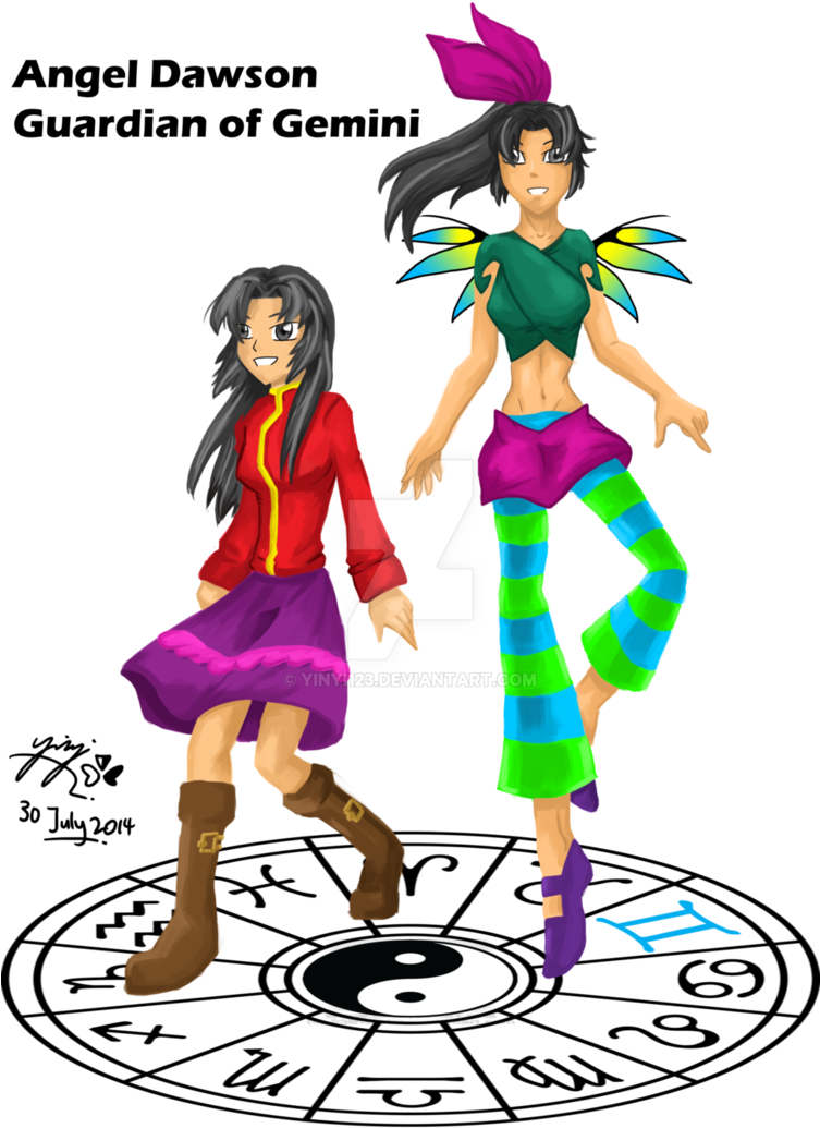 Angel Dawson Guardian Of Gemini By Zakurarain - Zodiac (752x1063)