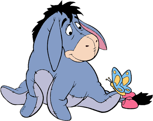 Winnie The Pooh Clipart Butterfly - Eeyore Cartoon (500x421)