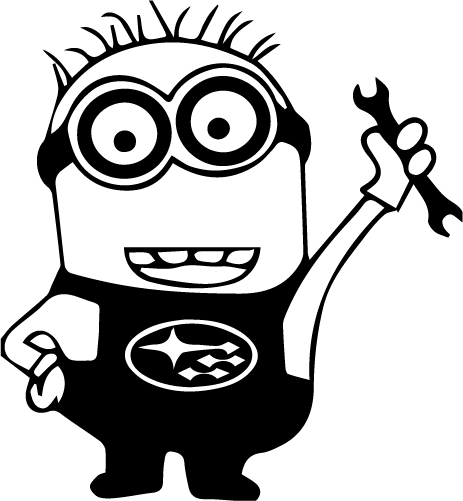 Subaru Minion Vinyl Sticker - Minion Subaru (463x501)