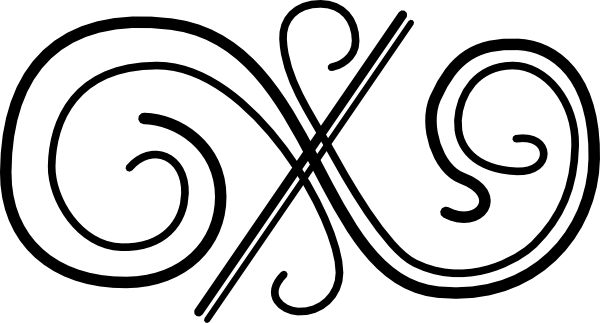 Flourish Two, Horizontal Clip Art At Clipart Library - Line Art (600x323)