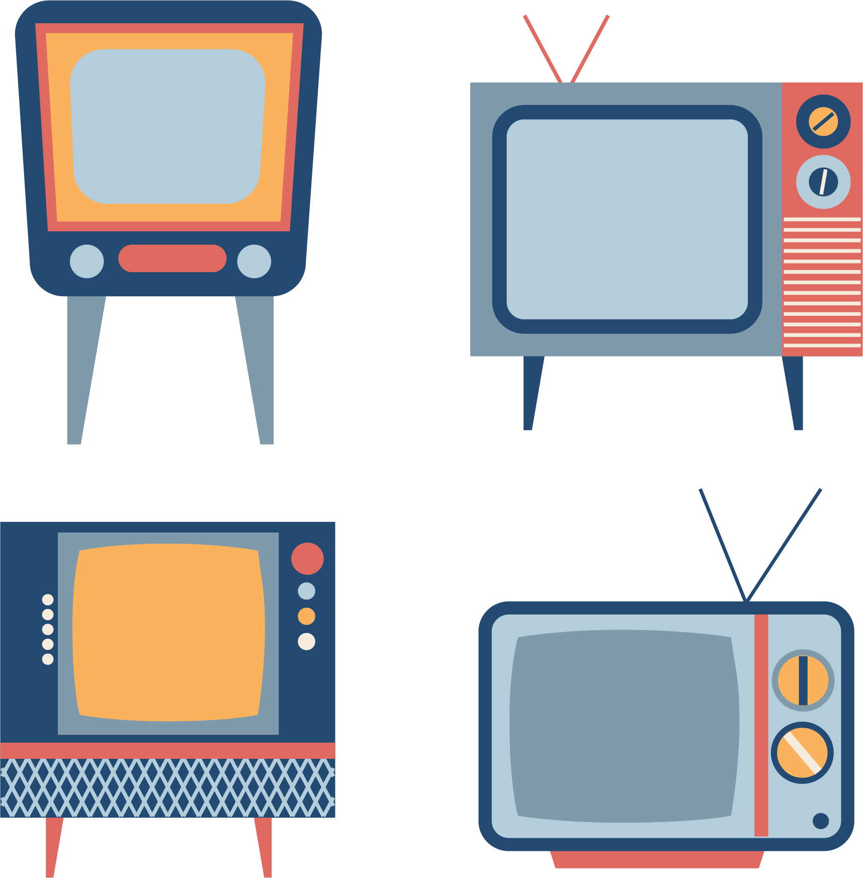 Vintage Retro Tv - Television (1716x1746)