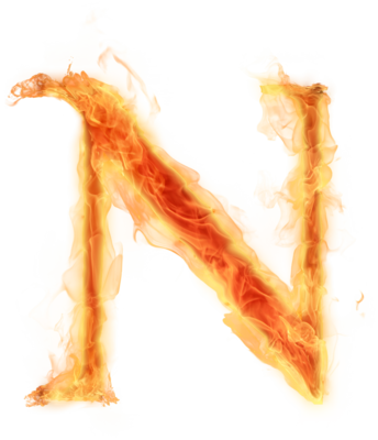 Fire Letter N Png (344x400)