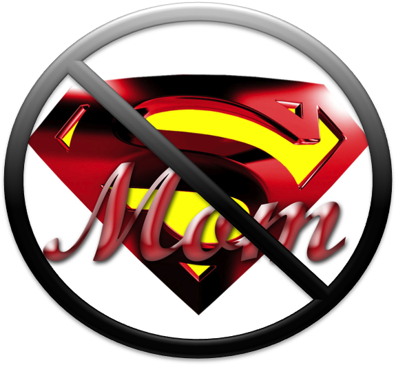 Not Super Mom - Superman Logo (581x535)