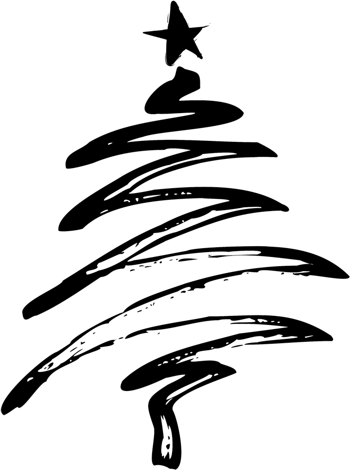 Take A Look At Our Christmas Menu - Christmas Tree Vector Black (751x995)