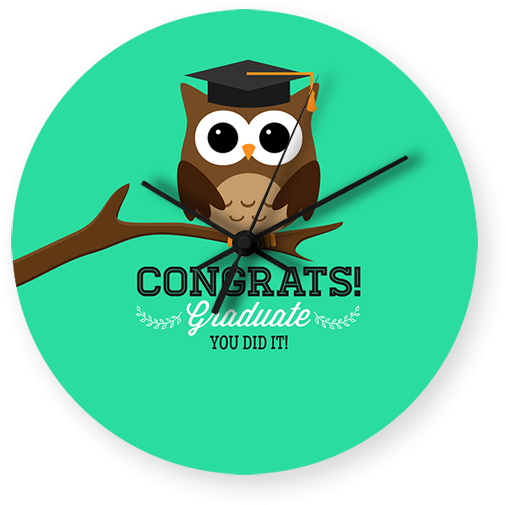 Congratulation You Did It Printed Wall Clock - 11-19.7" T Style Metal Telescopic Flagpole W/ 2 Banners (600x700)