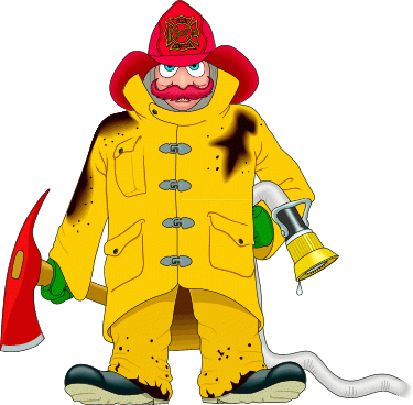 Unique Clipart Firefighter Firefighter Clip Art Vector - Firefighter Cartoon (375x368)