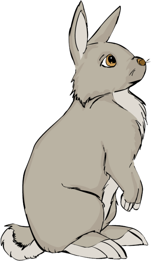Bunny Clipart Brown Rabbit - Cartoon (640x1063)