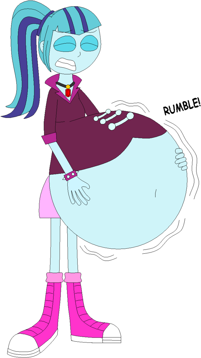 Sonata's Belly Ache By Angry-signs - Mlp Bellyache (683x1170)
