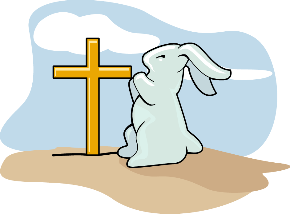 Download Christmas Clip Art ~ Free Happy Holidays, - Bunny With A Cross (942x696)