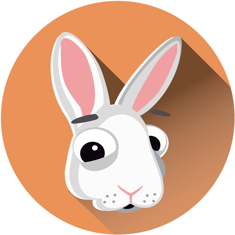 Rabbit Cartoon Circle Icon - Rabbit (512x512)