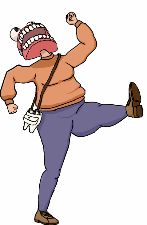 My Girlfriend Had The Idea Of Drawing A Clacky Tooth - Cartoon (478x733)