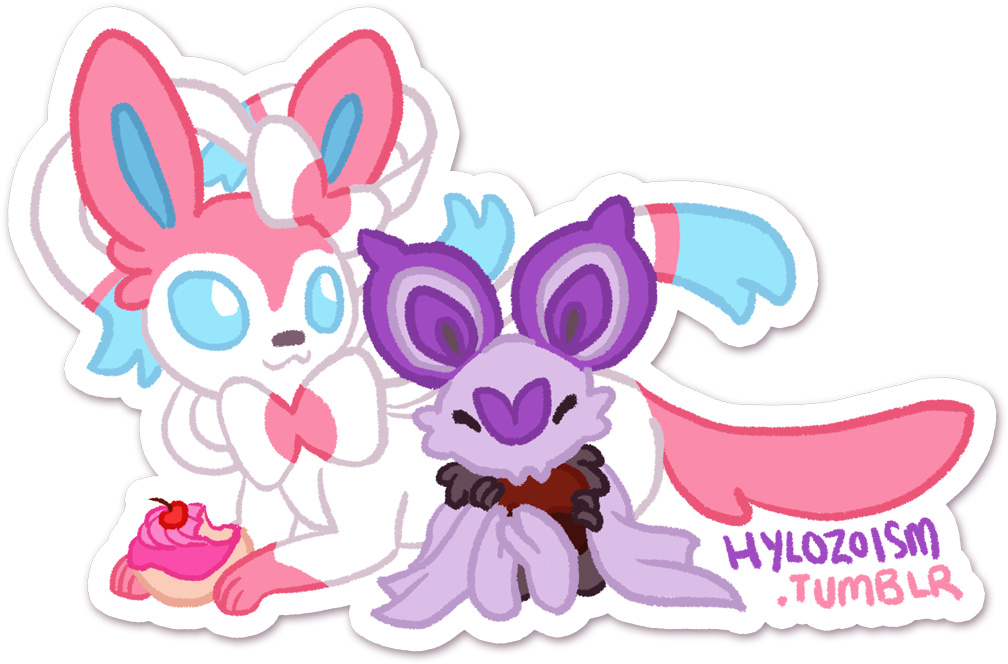 I Drew My Gf And My Own Favorite Pokemon From Xy, Sylveon - Cartoon (1044x700)