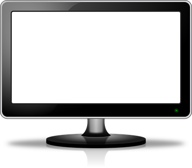 Monitor Tv Television Flat Panel Display F - Lcd Tv With White Screen (390x340)