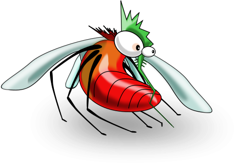Free Funny Clip Art - Mosquitoes Cartoon Clipart (507x385)