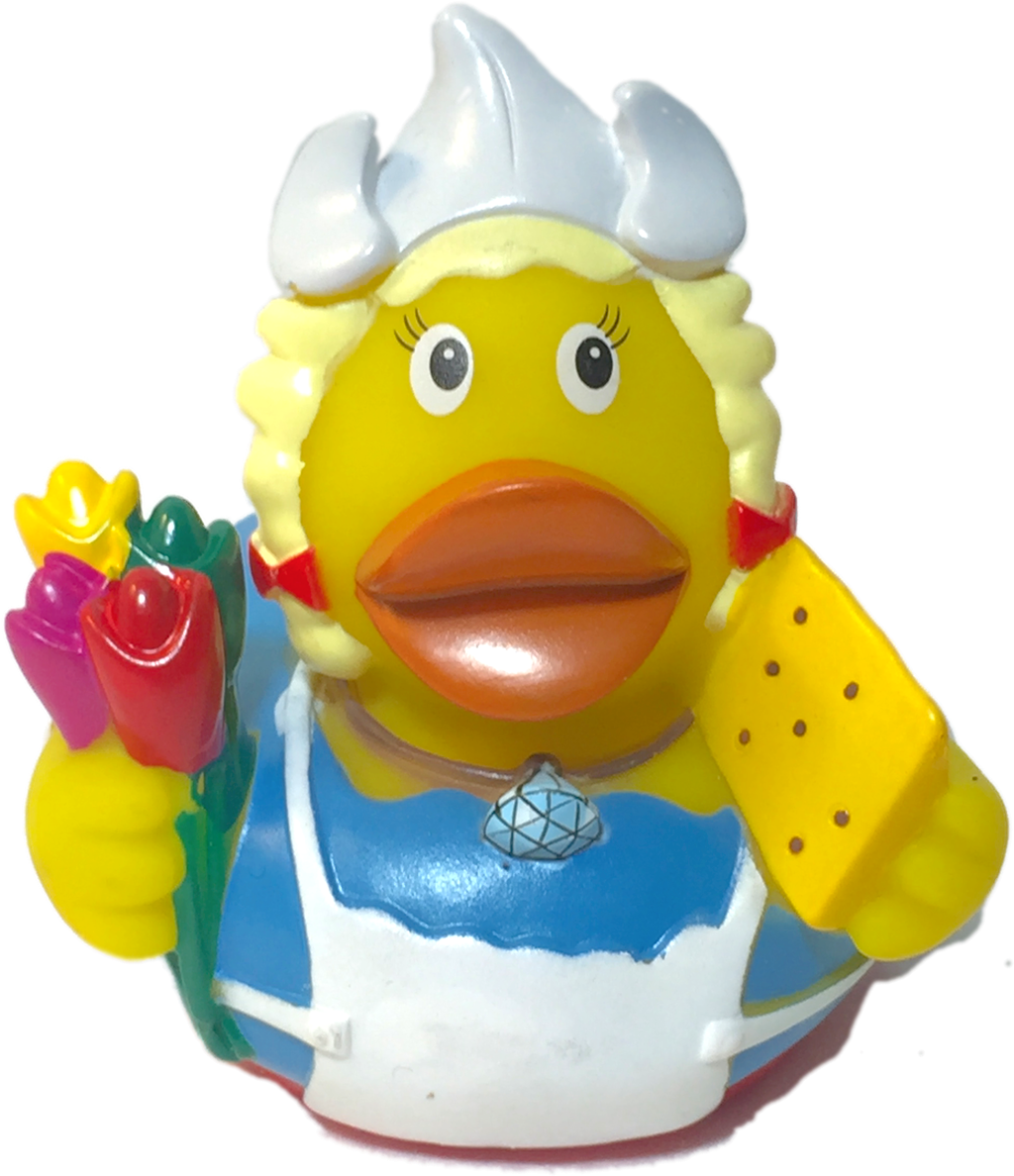 Holland Dutch Girl With Tulips And Block Of Cheese - Rubber Duck Dutch Girl (1280x1280)