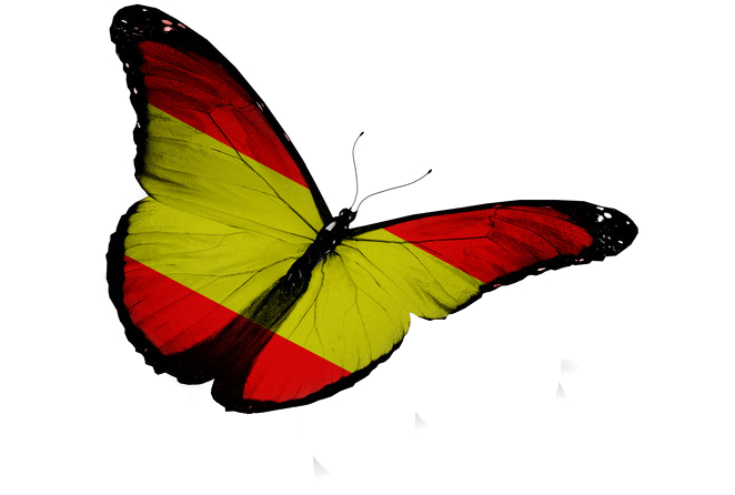 Flag Of Spain Royalty-free - Mariposas Con La Bandera De España (661x529)
