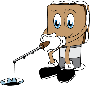 Ice-fishing - Cartoon (382x400)