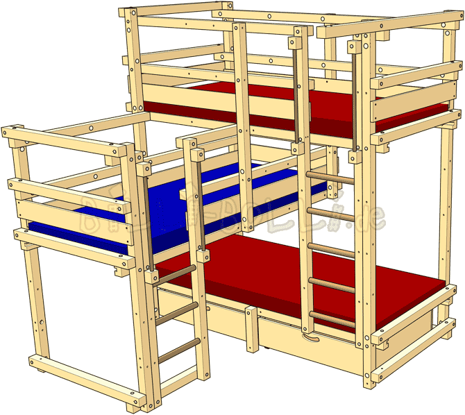 Beds For Three - Literas Para 3 Camas (670x598)