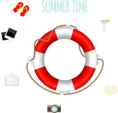 Summer Time Symbols And Objects Free Vector And Png - Vector Graphics (1200x628)