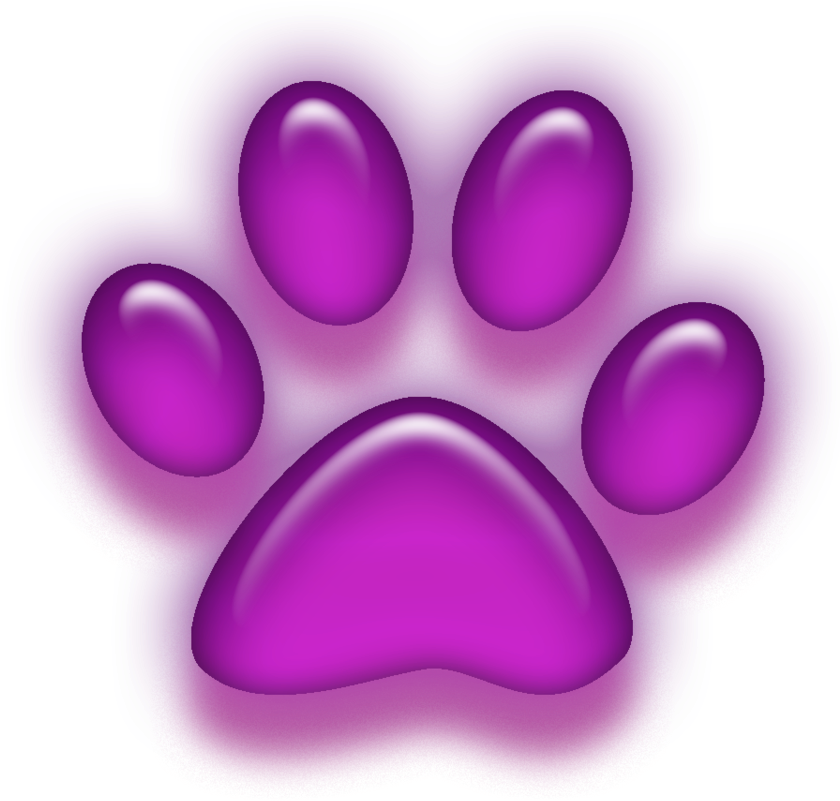 Dog Paw Vector Icon On White Background Vector Clipart - Purple Paw Print Png (853x937)