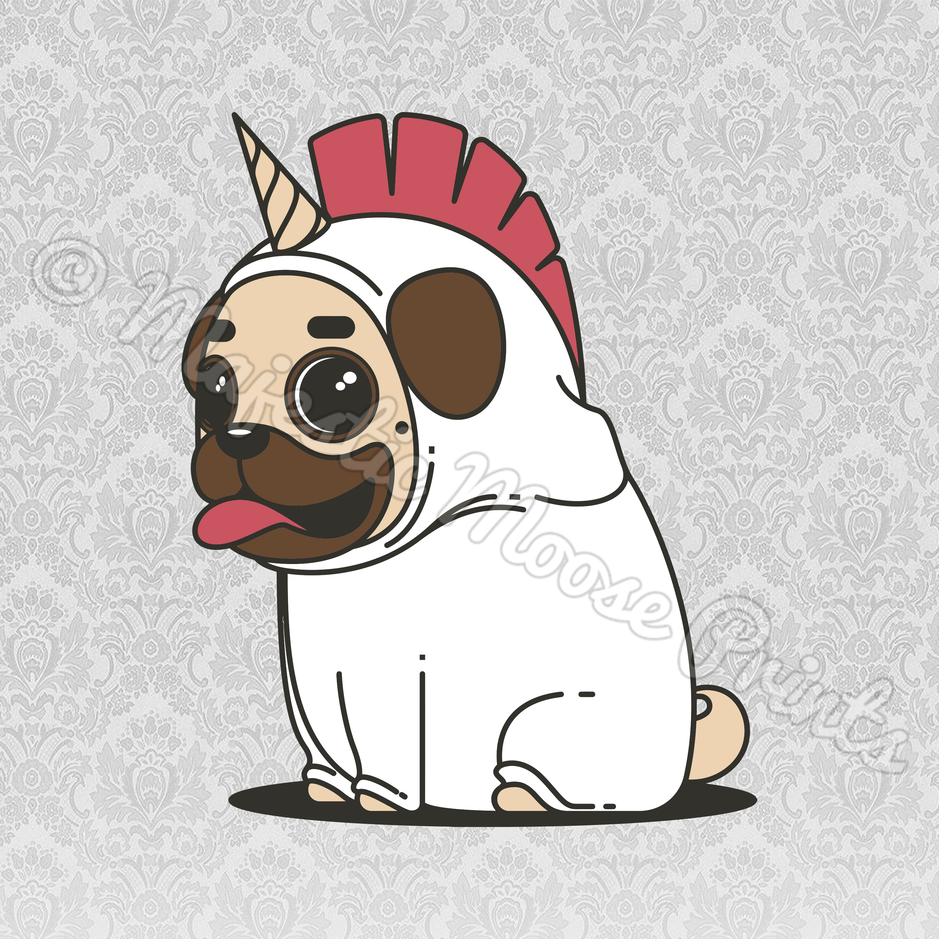 Pug Unicorn - $2 - - Majestic Unicorn (3000x3000)