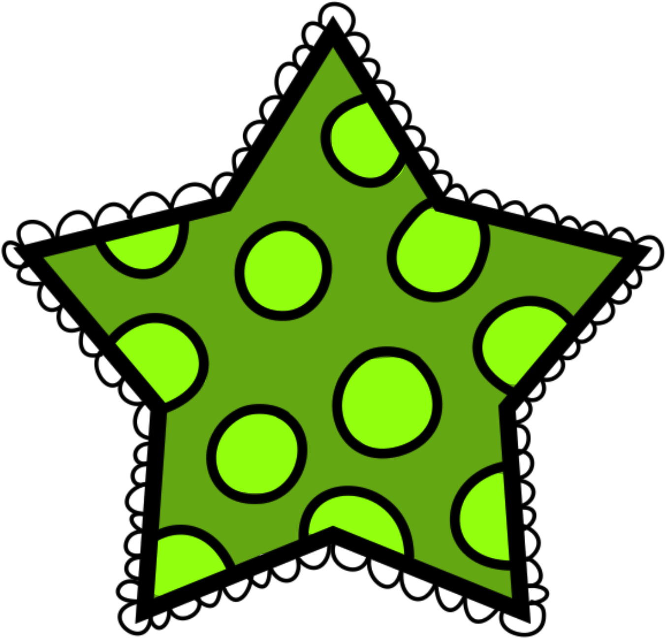 Green Polka Dot Star (1459x1457)
