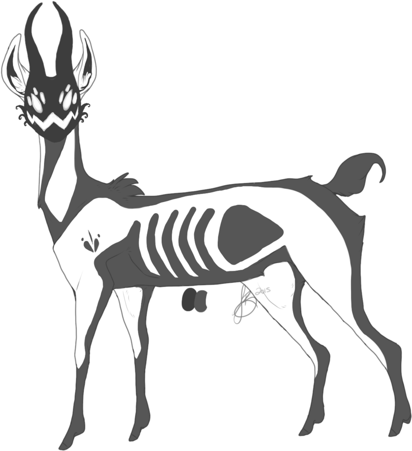 Spooky Deer [closed] By Coyotesoot - Spooky Deer [closed] By Coyotesoot (854x936)