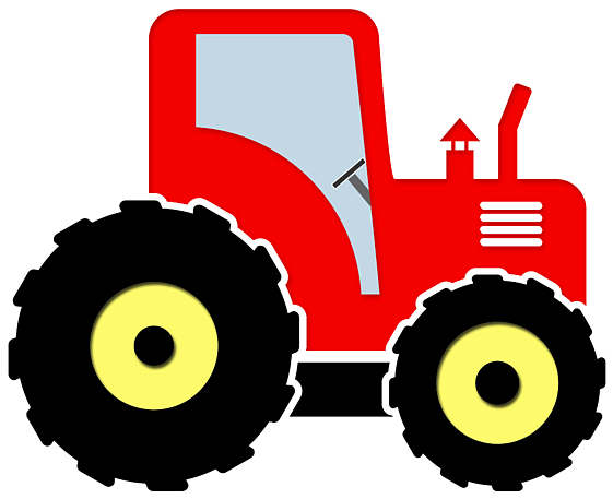 Art Red Toy Tractor - Red Tractor Shower Curtain (600x600)