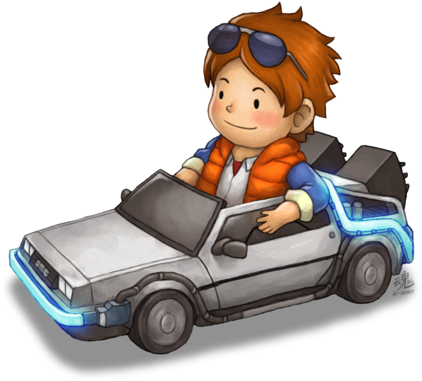 Delorean Kart By Ry-spirit - Cartoon Dalorean (600x545)