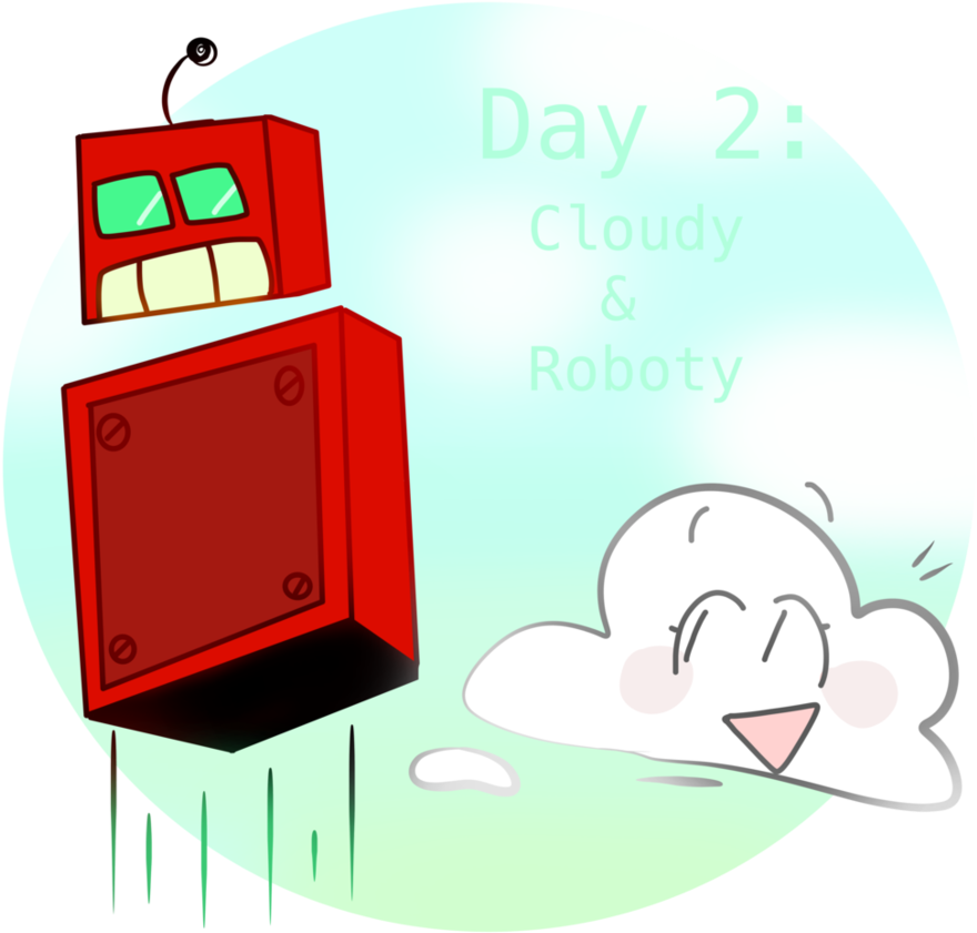 Bfb Month Day 2 By Sobersundae - Bfb Roboty And Cloudy (928x861)
