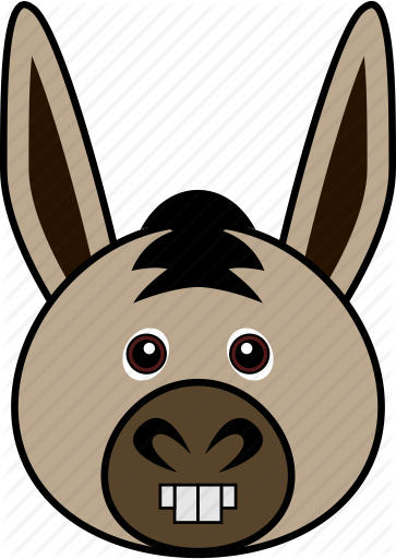 Donkey Clipart Donkey Face - Cartoon Donkey Face Cute (363x512)